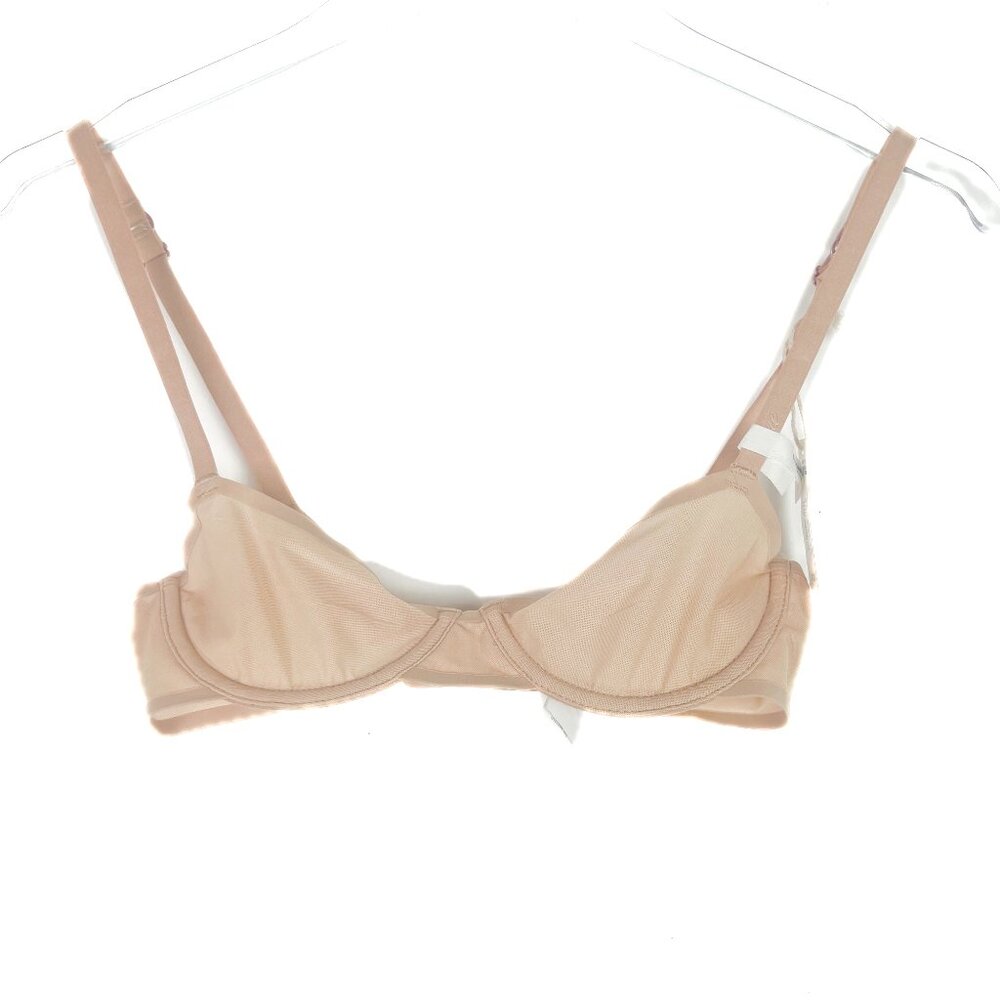 NWT Aerie SMOOTHEZ Mesh Unlined Balconette Bra Underwire Nude Size 32B NEW - Picture 1 of 7